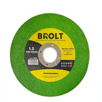 Круг отрезной 125*1,2*22,23 BROLT Профи AluGreen по металлу и нержавейке с оксидом алюминия 20454 фото
