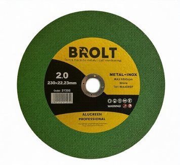 Круг отрезной 230*2,0*22,23 BROLT Профи AluGreen по металлу и нержавейке с оксидом алюминия 21205 фото